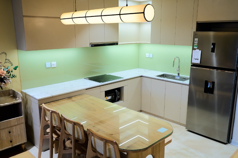 Màu xanh dịu mát giúp xoa dịu tâm trí và tăng khả năng tập trung cho gia chủ